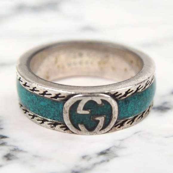 GUCCI 925 Silver Interlocking G Ring- Size 5 1/4🔥😍 - Picture 3 of 15